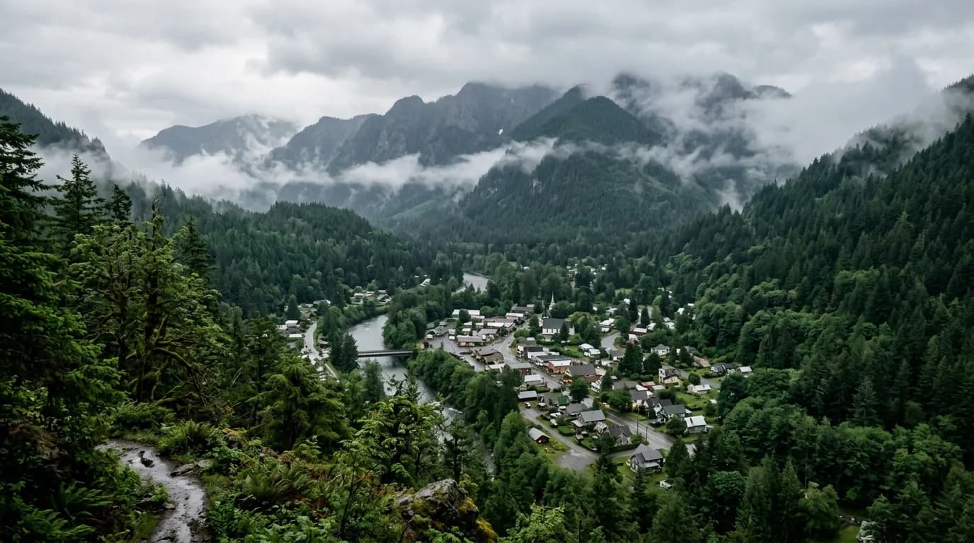 Oregon landscape with mountains and forests